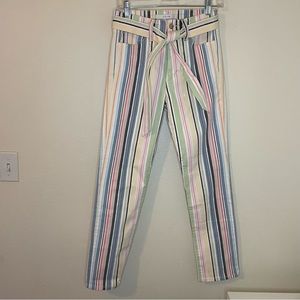 Joes Jeans The Luna Unisex High Rise Cigarette Ankle Multicolor Striped Jeans